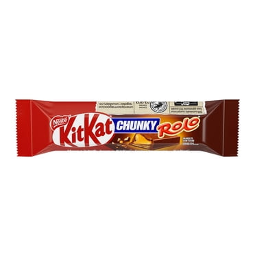 KITKAT Chunky Rolo, gaufrettes croustillantes et caramel crémeux, enrobage chocolaté, gaufrette