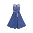 thumbnail image 2 of Robe Fille Classique Bleue en Chiffon Demoiselle d'Honneur Maxi Robe de Bal 12 Ans, 2 of 6
