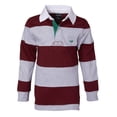 thumbnail image 4 of Sportoli Polo Rugby à Manches Longues à Larges Rayures en Coton 100 % pour Petits Garçons - Bourgogne/gris (Taille 3), 4 of 6