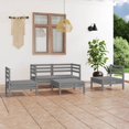 thumbnail image 1 of vidaXL 5 Piece Garden Lounge Set Grey Solid Pinewood, 1 of 12