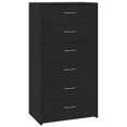 thumbnail image 2 of vidaXL Sideboard with 6 Drawers Black 50x34x96 cm Engineered Wood, 2 of 6