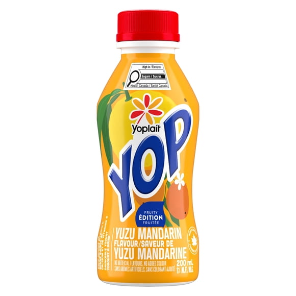 Yoplait Yop 1% Drinkable Yogurt Yuzu Madarin Flavor, Kids Snack, 200ml