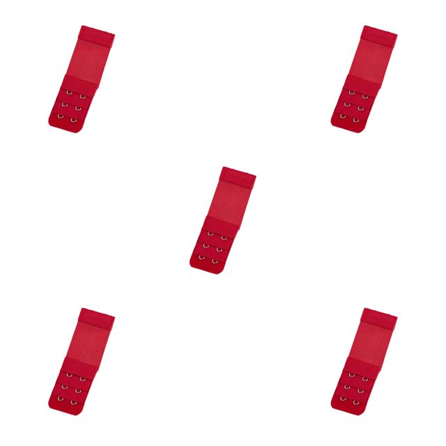 ZheElen Extension Strap Bra Extenders Breathable Buckle 2 Hooks Accessories Stretchy Adjustable Replacement Gadgets 3 Rows wine red 5Set