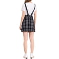 thumbnail image 3 of INSPIRE CHIC Robe Salopette à Carreaux pour Femmes de Rentrée Scolaire à Bretelles Ajustables S Bleu-Abricot, 3 of 7