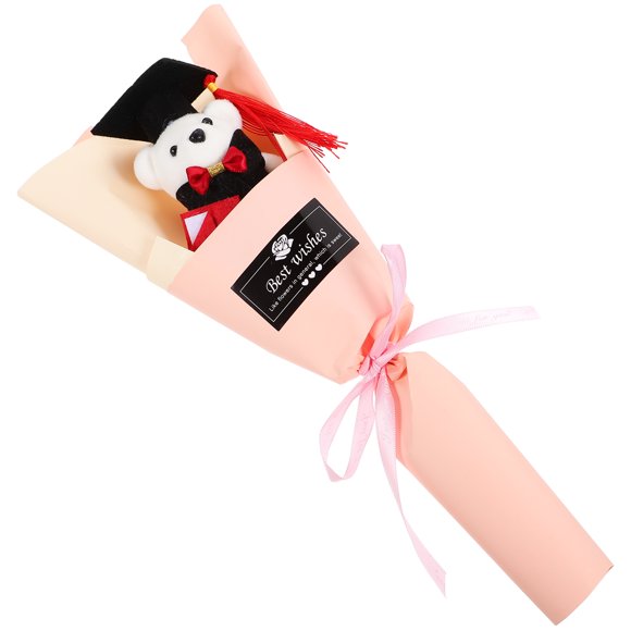Graduation Artificial Flower Bouquet Mini Plush Graduation Bear Bouquet Ornament
