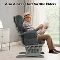 thumbnail image 2 of Costway Glider and Ottoman Cushion Set Wood Baby Nursery Rocking Chair Dark Grey, 2 of 10