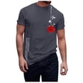 thumbnail image 1 of LUOGENLI T-shirts pour Homme pour Hommes T-shirts Graphiques Vintage T-shirts à Imprimé Floral et Lettrage Col Rond Manches Courtes T-shirts Décontractés d'Été T-shirts pour Hommes T-shirts Graphiques Pêche la Saint-Patrick Gris P, 1 of 3