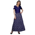 thumbnail image 3 of Moomaya Jupe Longue Imprimée pour Femmes Style Portefeuille Grande Taille Jupe Maxi à 3 Niveaux, 3 of 6