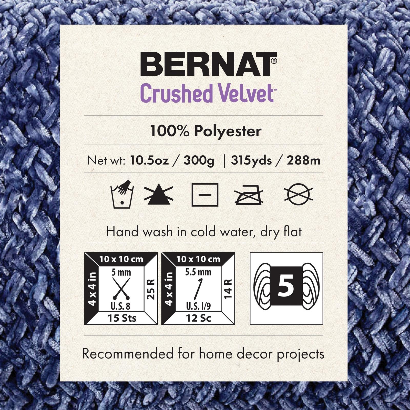 Bernat® Fil Écrasé Velvet™, Polyester #5 Volumineux, 10,5 Oz/300 G, 315 Yards
