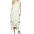thumbnail image 1 of LSLJS Women Hippie Style Asymmetrical Lace Sexy Long Double Layered Ruffled Trimming Low V-Back Dresses, Sundress Summer Beach Dresses, 1 of 6