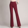 thumbnail image 2 of XZNGL Womens Trousers Plus Size Bell Bottom Trousers Ttraight Tigh Waist Work Pants, 2 of 9