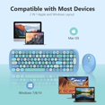 thumbnail image 4 of Keyboard and Mouse Combo, Light Blue 100 Keys 2.4 GHz Round Keycap Typewriter Keyboards, USB Receiver, 4 of 5