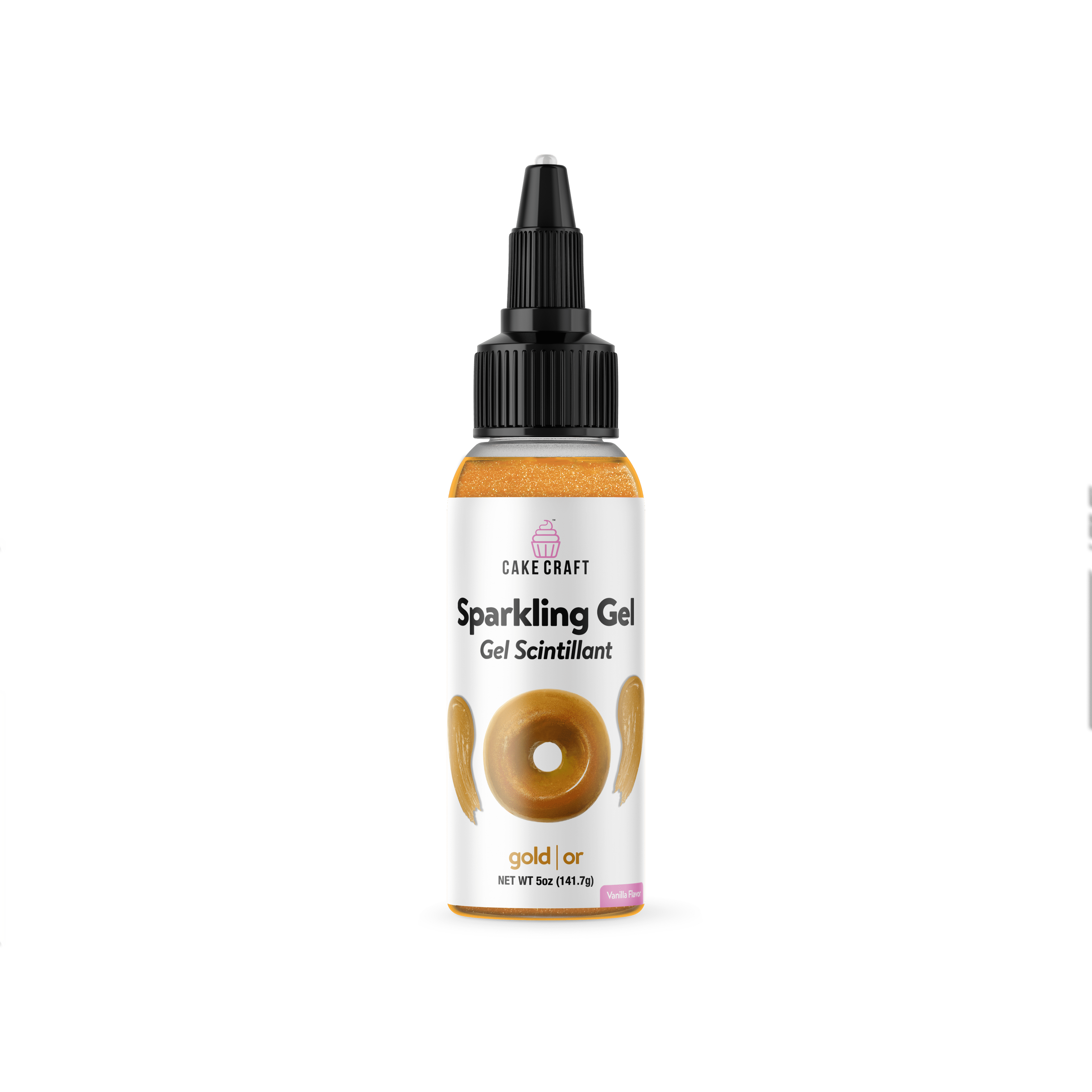 Cake Craft Sparkle Gel – Gold, 141.7g (5 oz), Edible Glitter Gel for Decorating Cakes, Cupcakes, Cookies & Treats