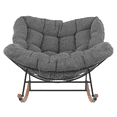 thumbnail image 3 of HOMETRENDS Isla Steel Outdoor Rocking Chair with Cushion, Grey, 3 of 9
