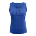 thumbnail image 4 of MIASHUI Women Sleeveless Tanks Top Casual Round Neck Splice Button Basic Tops,Blue,S, 4 of 5