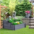 thumbnail image 2 of Outsunny 3-Tier Wood Raised Garden Bed, Elevated Planting Box, Gray, 2 of 10
