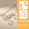 thumbnail image 3 of 8pcs Ear Clips Non Piercing Pearl Ear Cuffs Pearl Ear Jewelry for Women Men, 3 of 8