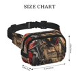 thumbnail image 4 of Lsque Sac Banane Carré à Double Couche Motif Aigle Chauve, Tissu en Sergé Durable avec Ceinture Réglable, Randonnée en Plein Air, Course, Sac Banane de Voyage, 4 of 9