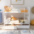 thumbnail image 1 of King Size Bed Frame,(Please Carefully Check The Size) Full over Full Bunk Bed with Drawers, Convertible Beds, White,Full Size Bed Frame,(Please Carefully Check The Size), 1 of 13