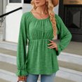 thumbnail image 4 of HKEJIAOI Polyester Femmes Long Sleeve Tops Crew Cou Solide Sortir Tops pour Women, 4 of 7