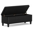 thumbnail image 3 of Afton Banc Ottoman Rectangulaire de Rangement de 48 Pouces de Large en Similicuir Noir Minuit, 3 of 19