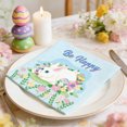 thumbnail image 2 of Yhmxh Easter Bunny Happy Easter Rabbits Party Plates Supplies, Easter Party Tableware Decorations Disposable Paper Plates Dessert Plate Napkins Cups for Spring Birthday Baby Shower, 2 of 6