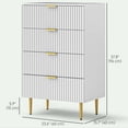 thumbnail image 3 of HOMCOM Commode à 4 Tiroirs pour Chambre Commode Poignées et Pieds Dorés, 3 of 10