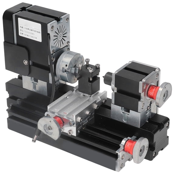 High Power Metal Lathe, High Accuracy Micro Lathe Machine Easy Operation 12000RPM Motor For Processing Wood And Plastic US Plug
