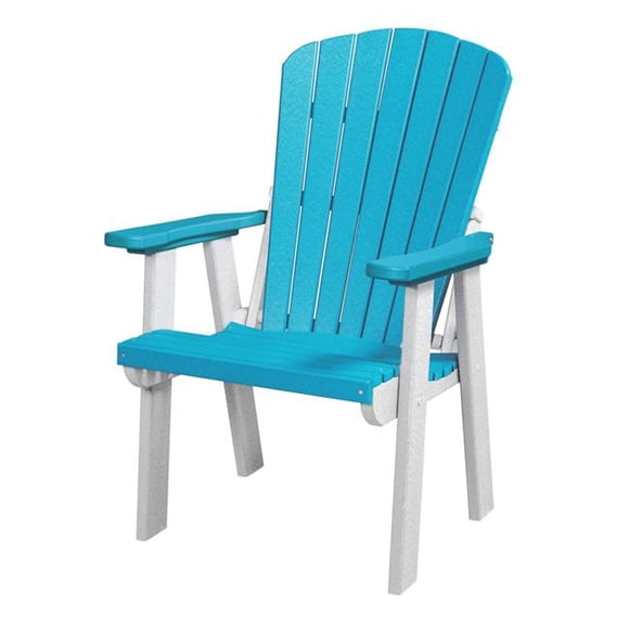 American Furniture 511ARW 42 x 24.5 x 21 Po. Chaise à Dossier en Éventail pour la Maison et le Bureau avec Base Blanche, Bleu Aruba