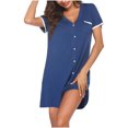 thumbnail image 1 of Gspmoly Robe pour Femme, Mode Femme Été Col en V Manches Courtes Couleur Contrastante pour la Maison Robe Courte Robes de Travail pour Femme jusqu'à 60 % de Rabais, 1 of 5