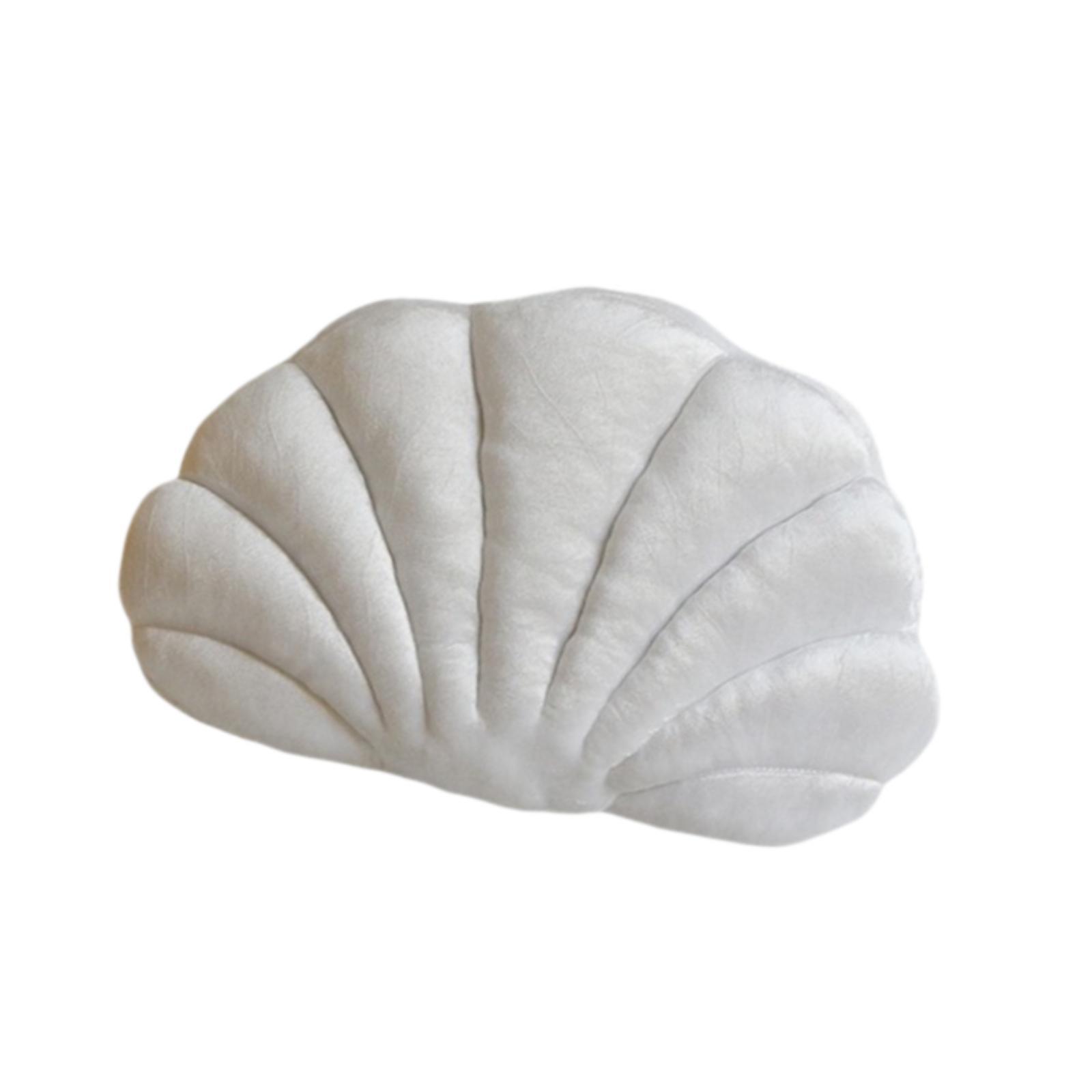 Siruishop Seashell Shape Pillow Comfortable for Living Room Versatile Decorative White