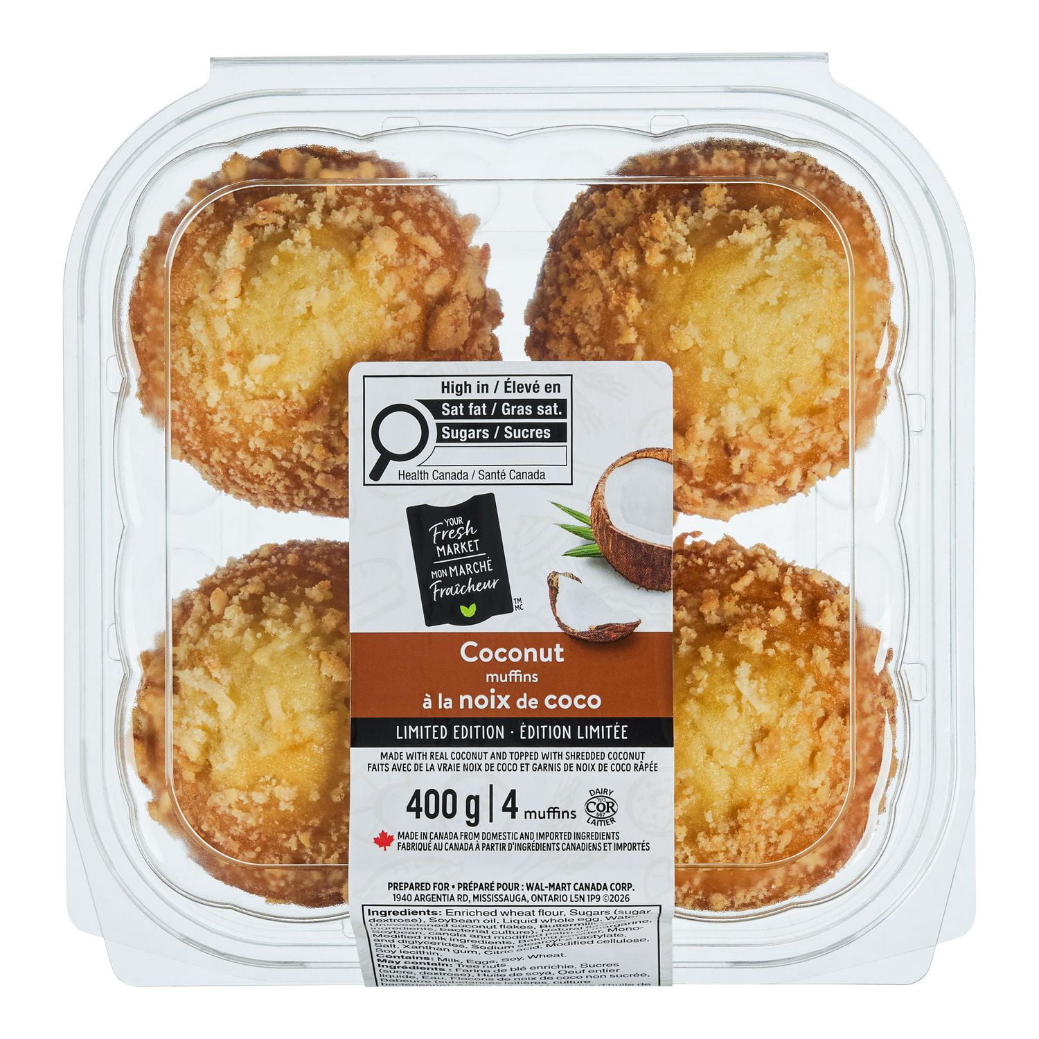 Your Fresh Market Coconut Muffins, 400 g