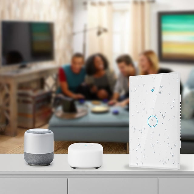 Interrupteur Lumineux Intelligent Étanche, Commutateur WiFi à Commande Vocale, Écran Tactile pour IOS pour pour pour