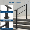 thumbnail image 3 of Metal Handrail – Adjustable for 2-6 Steps – Black Deck Stair Railing – Porch, Exterior & Indoor – DIY Install Kit, 3 of 5