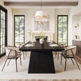 thumbnail image 4 of Tribesigns Dining Table for 6, Farmhouse Wood Kitchen Table with Pedestal for Dining Room, Black, 4 of 5