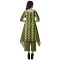 thumbnail image 4 of Moomaya Kurti Asymétrique avec Ensemble Pantalon Femmes Chanderi Imprimé Tenue de Fête Vêtements, 4 of 6