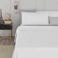 thumbnail image 4 of Color sense King Blanc Brossé Frais et Net Mélange de Coton Percale Ensemble de Draps 4 Pcs, 4 of 4