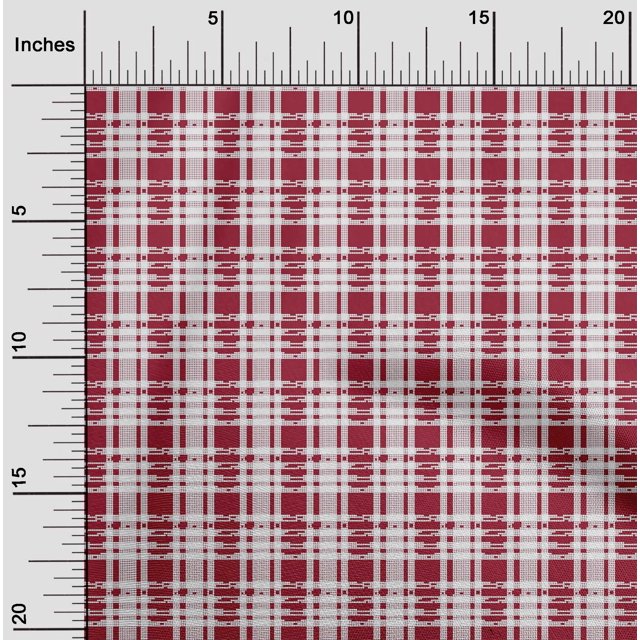 oneOone Viscose Chiffon Fabric Check Kasuri Print Fabric BTY 42 Inch Wide