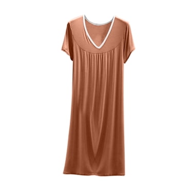 LOVZFMLL Dresses for Women Short Sleeve Maxi T-Shirt Dress Nightdress Super Soft Cozy Pajama Nightgowns Casual Loungewear Sleepwear