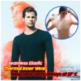 thumbnail image 3 of WZXFASHION Seamless Elastic Thermal Inner Wear Thermal Underwear (Top & Bottom) For Man Intimates Black One Size, 3 of 4