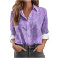 thumbnail image 2 of Wensltd Chemises Boutonnées pour Femmes Chic à Imprimé Floral Blouse à Manches Longues, 2 of 6