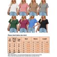 thumbnail image 4 of Avamo Hauts d'Été pour Femmes T-shirt Col Rond Manches Courtes T-shirt Confortable Chandail de Travail Gris G, 4 of 4