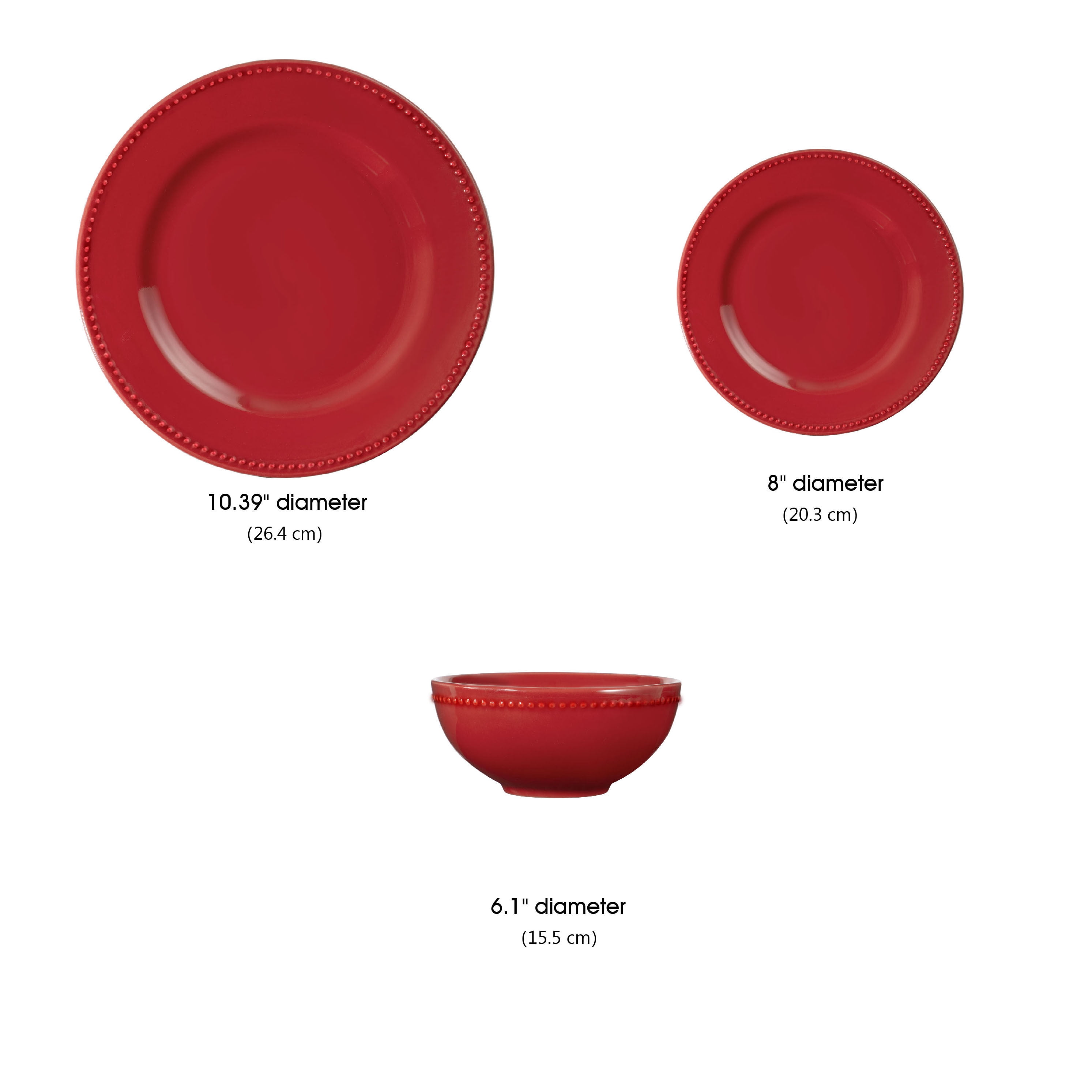 Mainstays Brynn Red 12 Piece Dinner Set