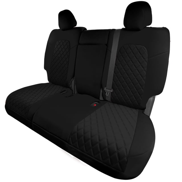 For 2020-2024 Tesla Model Y FH Group Waterproof Neoprene Custom Fit Made Car Seat Covers - Read Solid Black