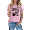 thumbnail image 4 of RKSTN Hauts pour Femmes Saint-Valentin Cœur d'Amour Lettres Imprimées Mode Blouse Confortable Hauts Tempérament Couleur Unie Col Rond Manches Courtes Hauts, 4 of 5