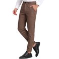thumbnail image 4 of INSPIRE CHIC Men's Casual Geometric Printed Color Block Flat Front Dress Pants 34 Brown, 4 of 7