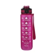Dvkptbk Water Bottle Motivational Water Bottle with Marker 32oz Squeezing Ejection Opening Bpa with Leakproof Wide Mouth and Fast Water Flowing for Outdoor Sport Camping Essentials