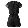thumbnail image 4 of Women Floral Swiss Dots Short Sleeve V Neck Button Closure Jumpsuit, 4 of 4
