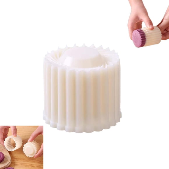 2-In-1 Cookie Shaper,Double-Ended Pastry Mold for Diy Desserts,Round Hand-Press Mooncake Cake Mold for Chinese Pastry,Cookie Dessert Maker Easy-Release Diy Baking Tool