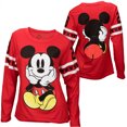 thumbnail image 1 of Mickey Mouse Athletic Stripes Junior's Front and Back Long Sleeve Shirt-XLarge, 1 of 1
